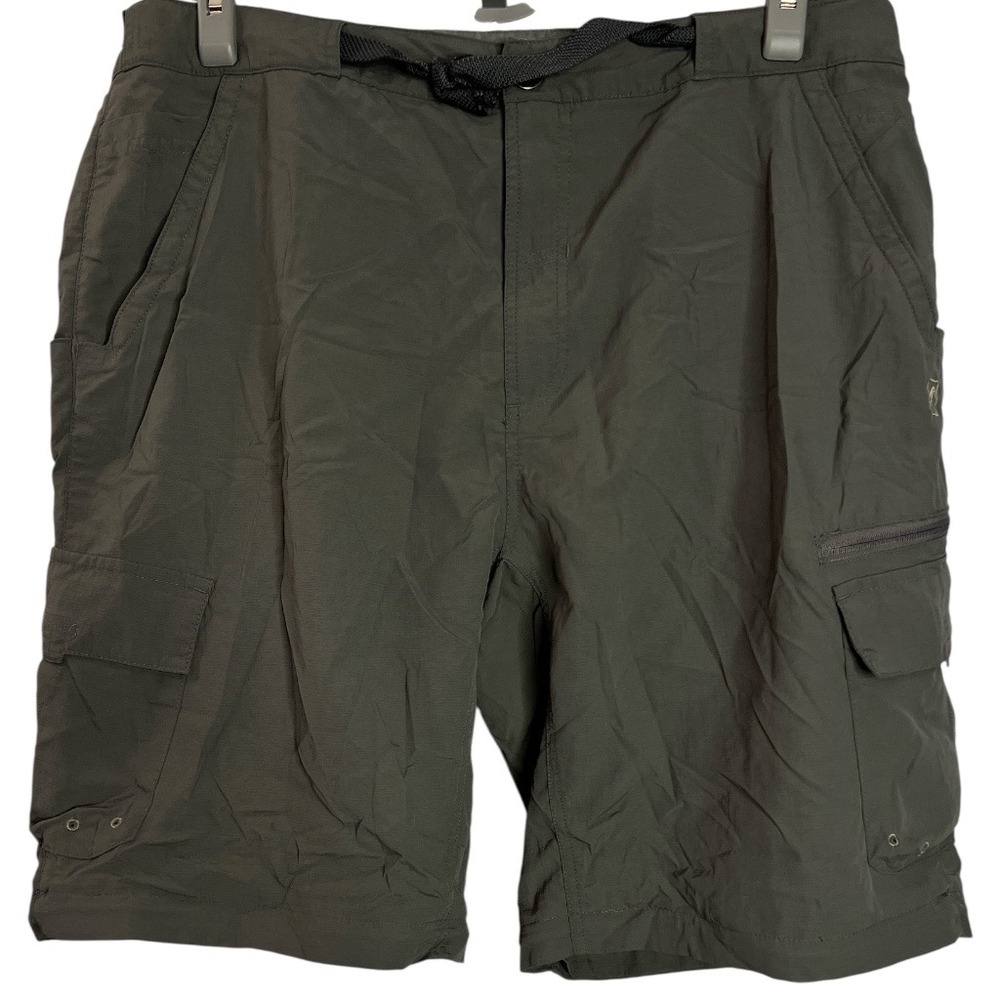 Alpine Design Mens Cargo Shorts XL Olive Green Nylon Hiking Outdoor Utility